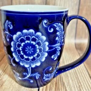 Pier 1 Blue and White Floral Mug